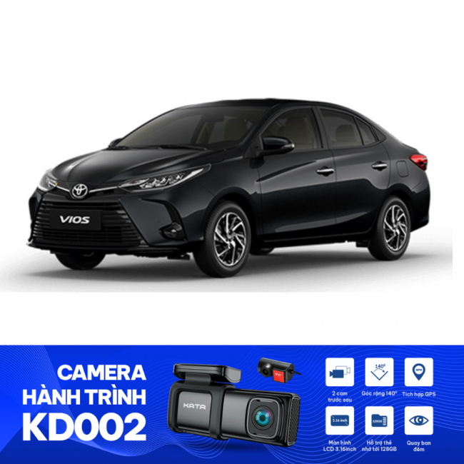 Camera Hành Trình KD002 Cho Toyota Vios 2021 - KD002 Mắt Trước Sau
